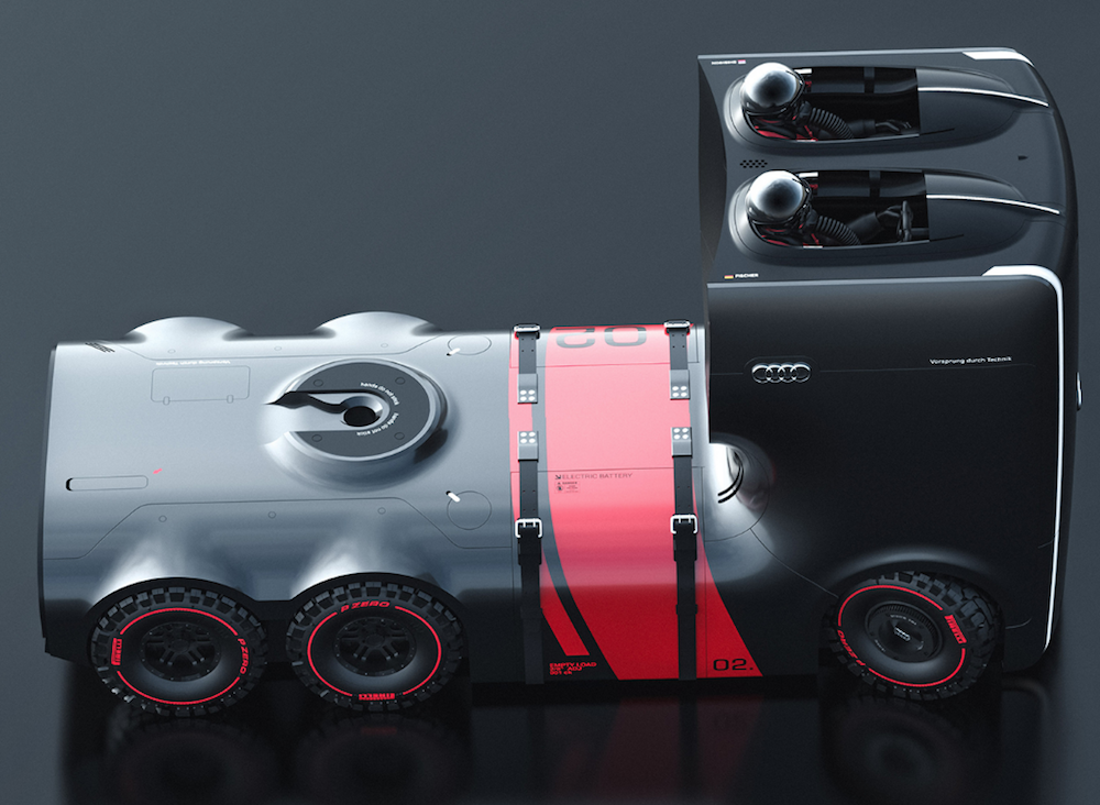 How About this Pair Of Futuristic Electric Semi Truck Concepts, Designed for Audi? The Fast