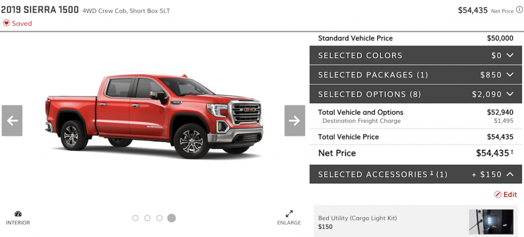 Gmc configurator usa