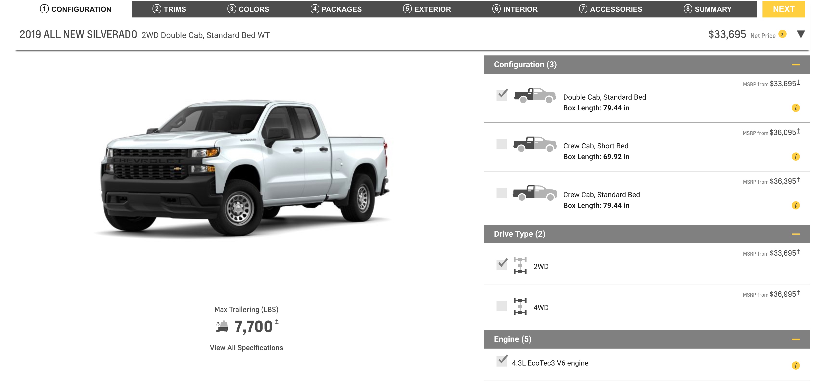 Chevrolet configurator usa