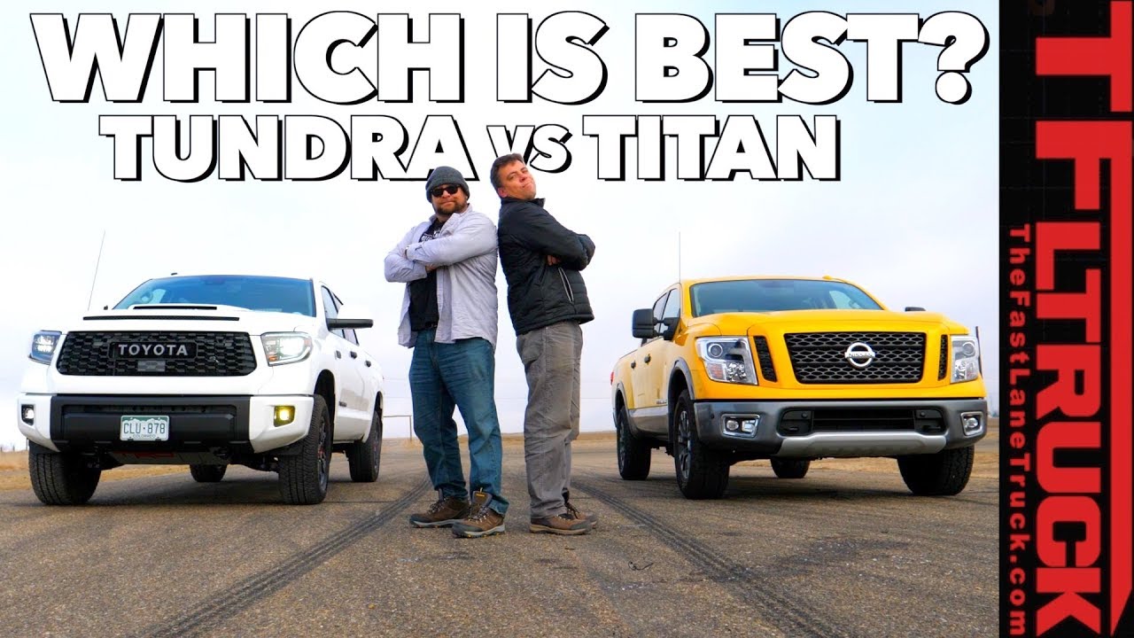 2019 Toyota Tundra TRD Pro vs Nissan Titan PRO-4X: Drag Race & Ramp ...