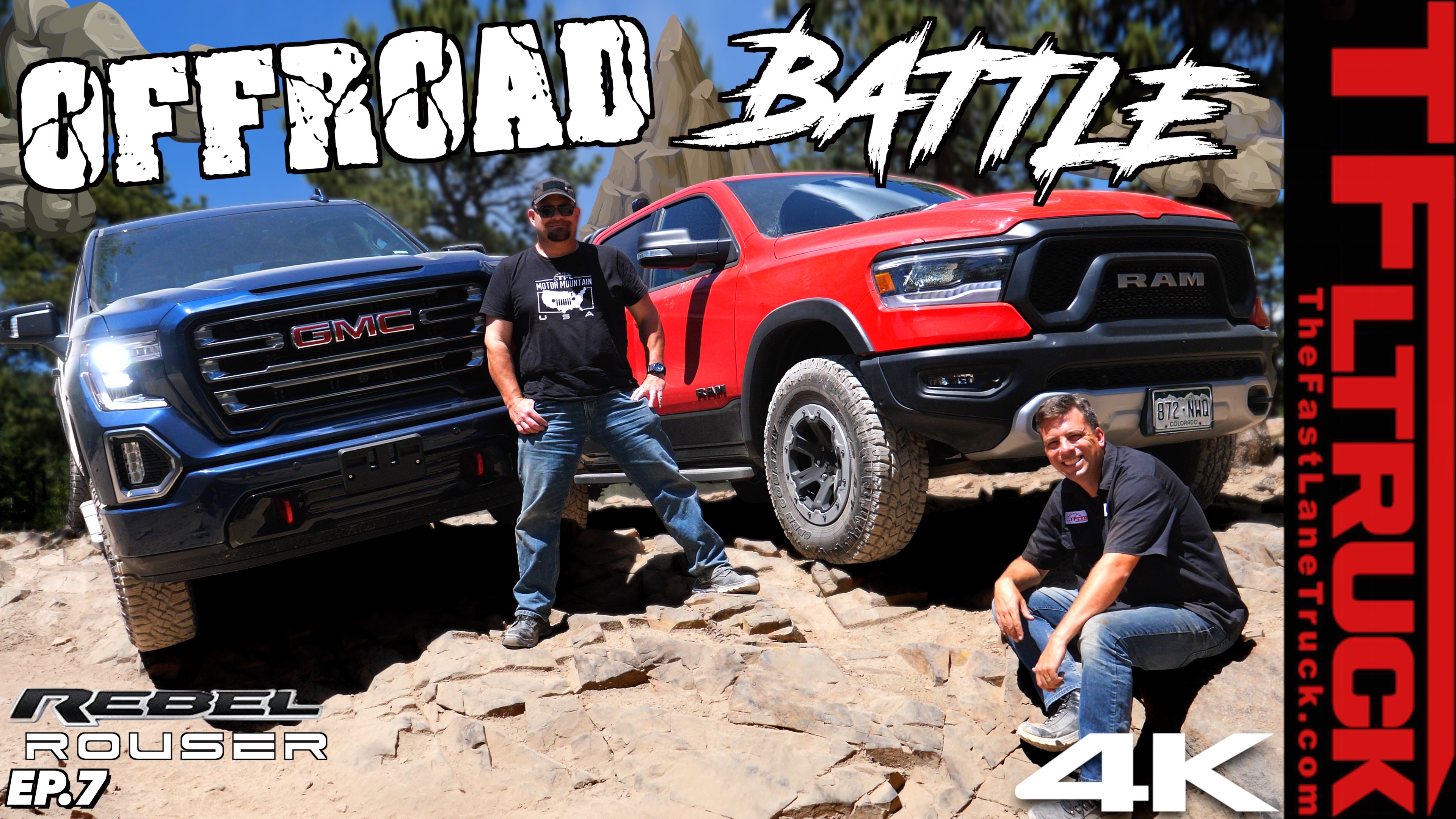Gmc Sierra At4 Comes Up To Challenge The Ram Rebel Rouser Off Road And This Is What Happens Video The Fast Lane Truck