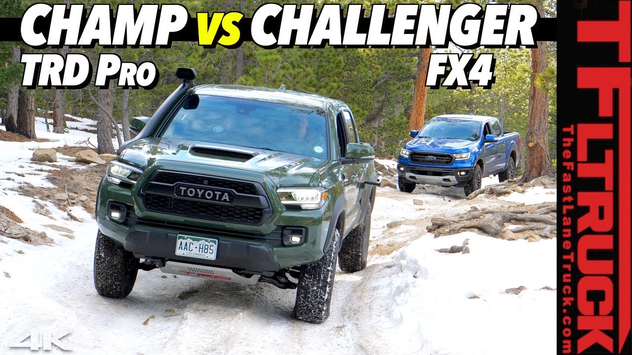 Can The Newcomer Ford Ranger Fx4 Beat The Best Selling Toyota Tacoma Trd Pro Off Road Smackdown Video The Fast Lane Truck