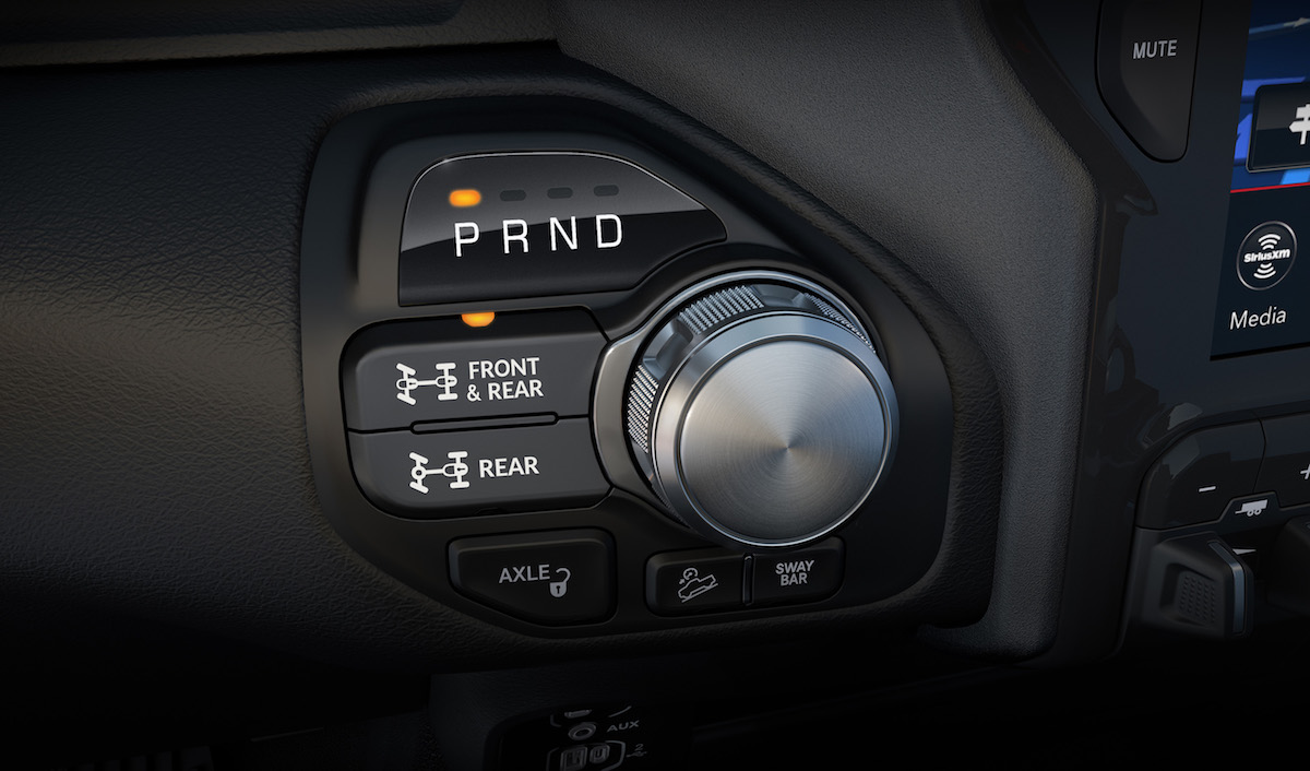2019 Ram Power Wagon Eightspeed rotary shifter with controls for offroad components The