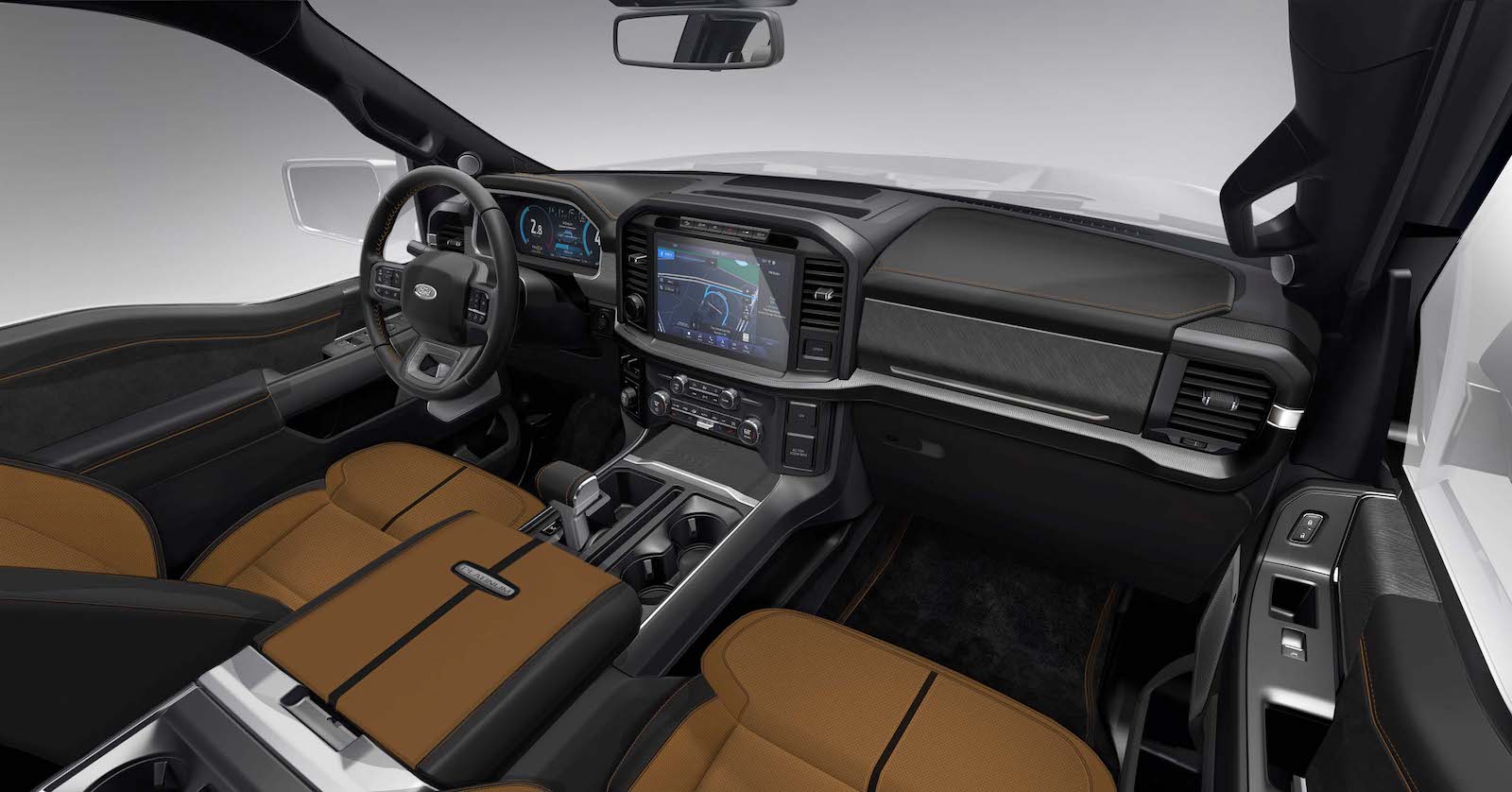 2021-ford-F-150-interior-Platinum-Carmello - The Fast Lane Truck