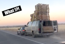 Old Ford Van Pushing a Car? You Don’t See This Every Day! ford e-series van hauling towing