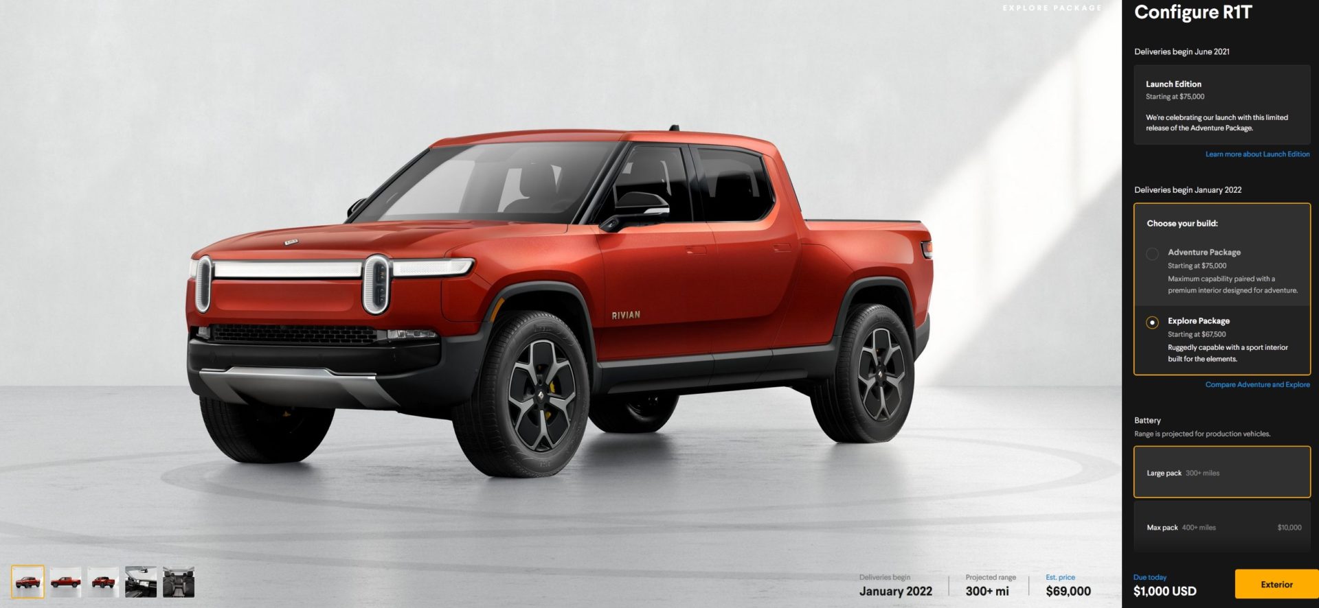 2021 Rivian R1T Build & Price Page Open To Pre-Order Customers: Here's
