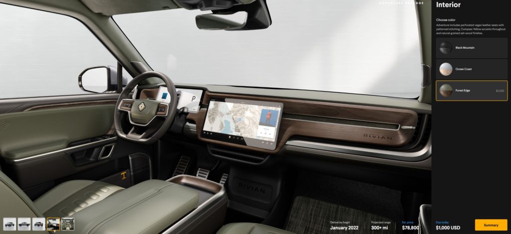 2021 Rivian R1T build page