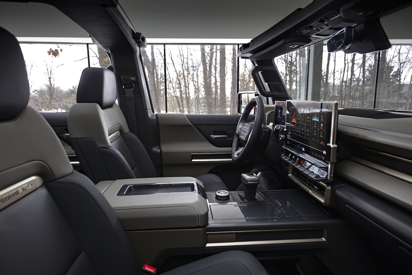 The GMC HUMMER EV SUV debuts in the lowcontrast Lunar Shadow interior
