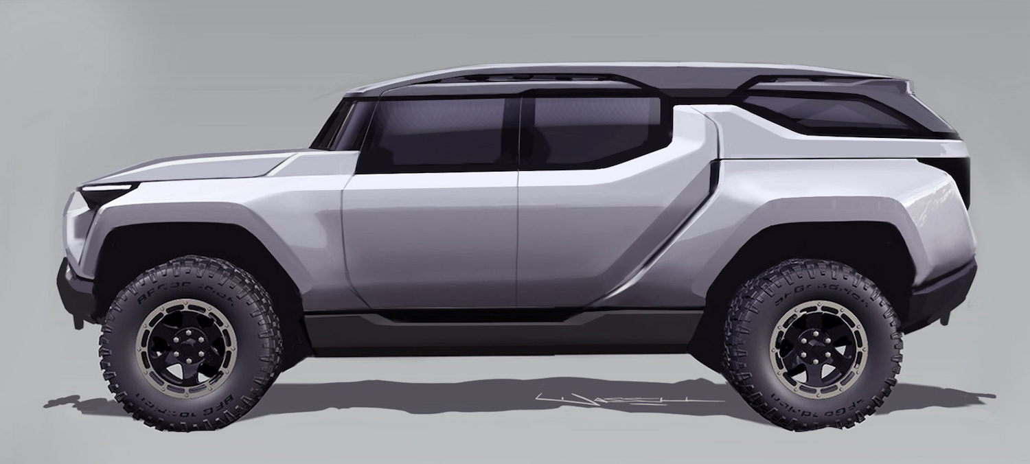 From the earliest theme sketches, the GMC HUMMER EV SUV was designed to ...