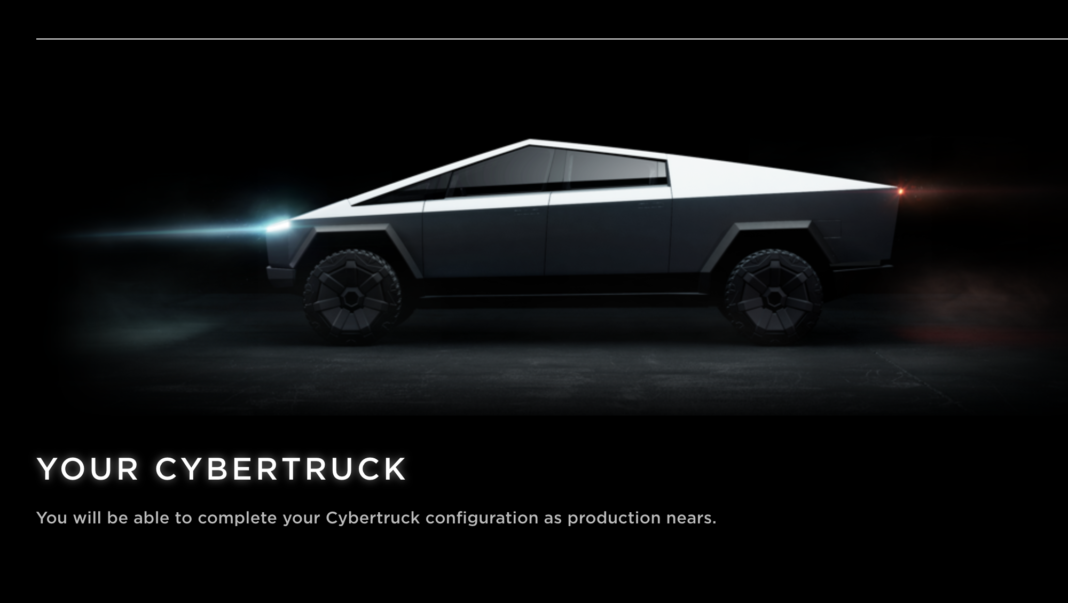 Imagen de una reserva del Cybertruck