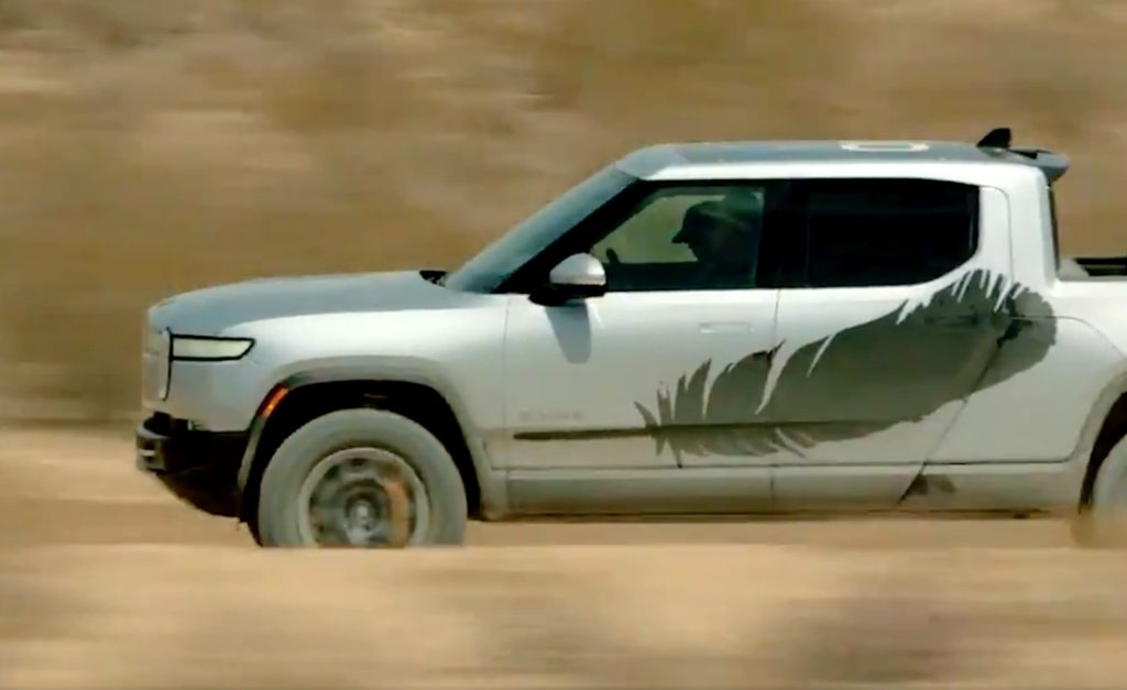 2022 rivian r1t jeff bezos truck rocket texas