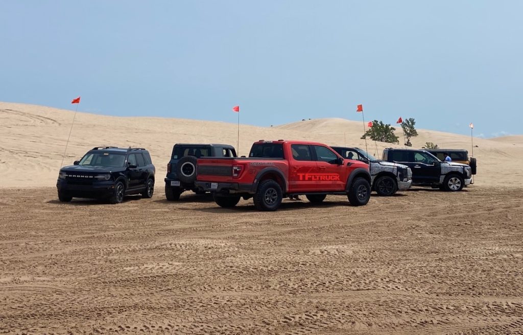 2022 ford f-150 raptor lightning bronco ev silver lake sand dunes
