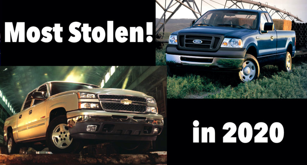 2020 most stolen vehicles cars trucks ford chevy ram dodge gmc honda