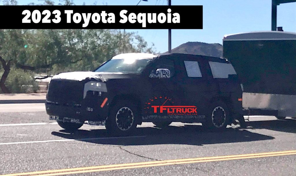 2023 toyota sequoia towing trailer prototype spied