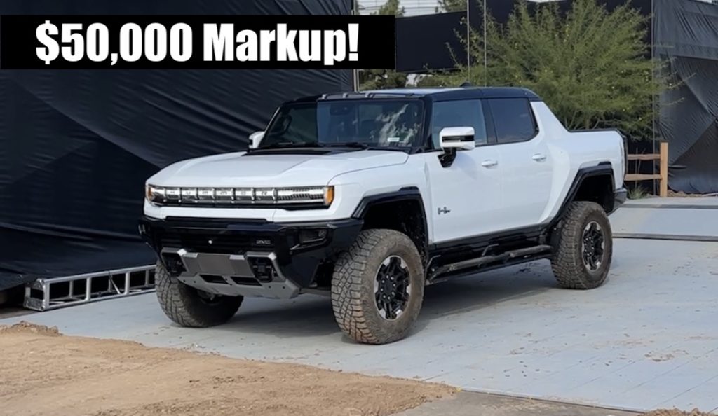 Report Dealer Marks Up a 2022 GMC Hummer EV Truck Reservation by