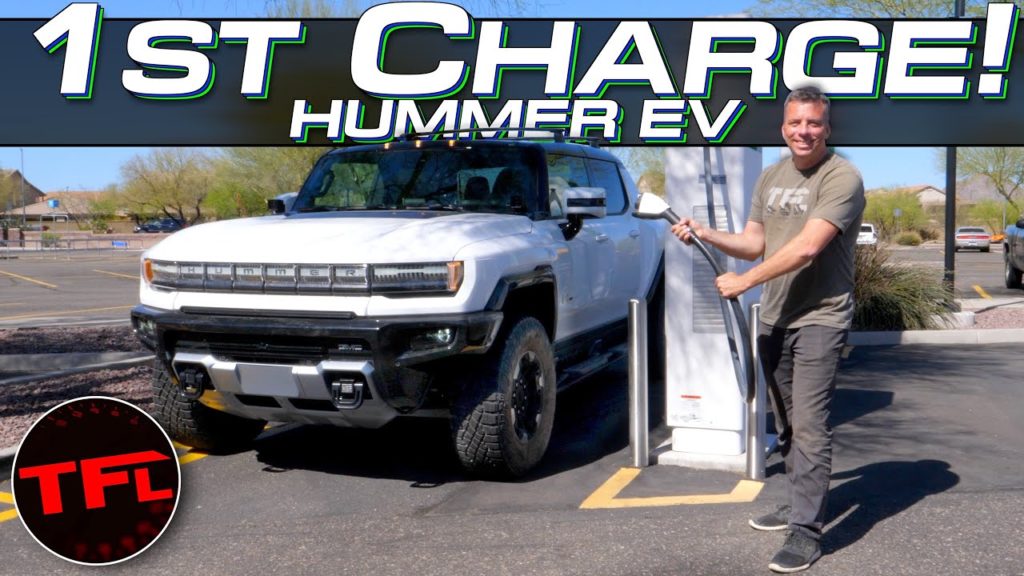 2022 gmc hummer ev pickup truck charging electrify america time curve charge 