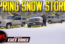 Video: Surprise, It Snowed a Ton – Suburban vs Excursion vs Escalade: Which One Gets Stuck First? chevy suburban ford excursion cadillac escalade