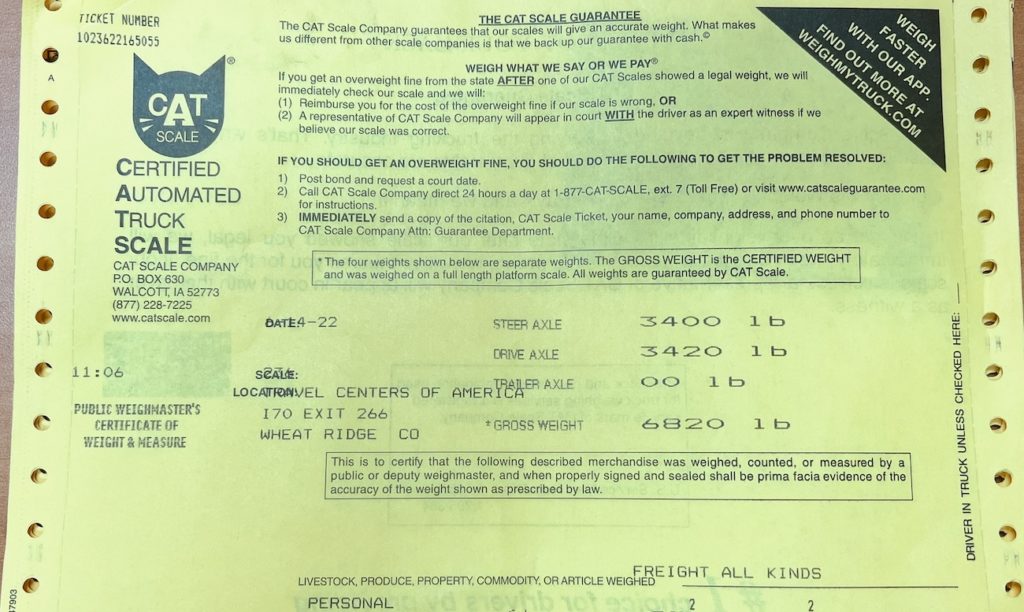 2022 ford f-150 lightning weight slip ticket