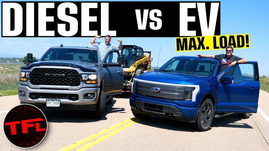 2022 ram hd 2500 ford f-150 lightning 0-60 mph towing mpg test comparison heavy