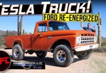 Video: They Said Don’t Do It, But We’re Giving This 57-Year-Old Truck a New Lease on Life! ChargeZilla Ep.1 1965 ford f-100 e-100 tesla ev truck conversion build classic legacyev 101motors chargezilla