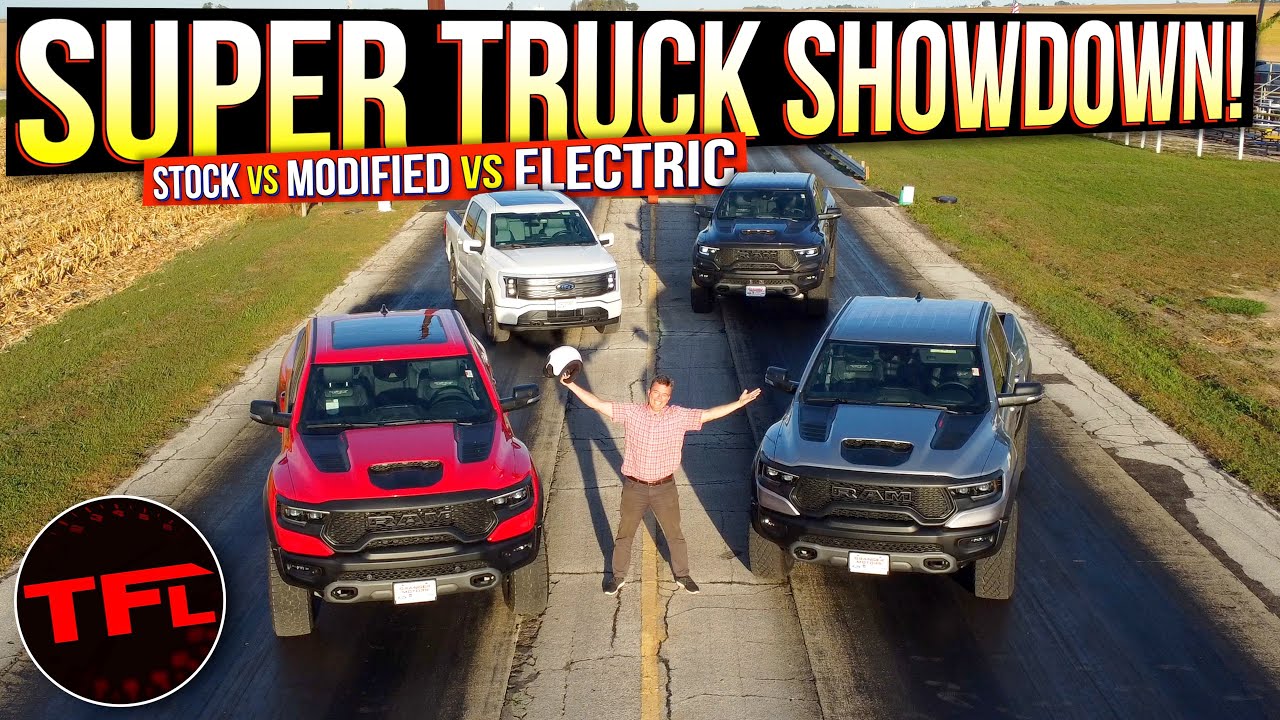 Video The Electric Ford F150 Takes On a Ram TRX In a Drag Race and