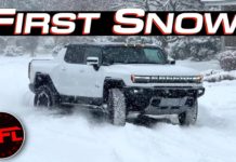 Video: The New Hummer EV Truck Doesn’t Drive Like You MightThink In the Snow Because Of This One Feature! gmc hummer ev truck snow drive review four wheel drive steer suspension tires