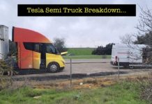 One of the First Frito-Lay Tesla Semi Trucks Breaks Down on the Side of a Highway