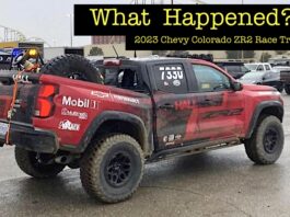 News: New Chevy Colorado ZR2 Race Truck Suffers Frame Damage, But Wins the Class at the MINT 400! 2023 chevy colorado zr2 mint 400 race truck bent frame off-road ram hd jeep gladiator