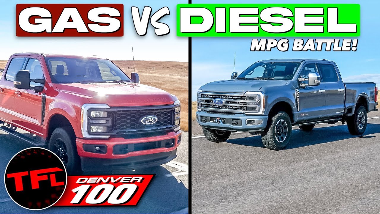 Video Gas vs Diesel MPG Battle These Two 2024 Ford F250s Are