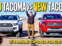 Video: New vs Old Toyota Tacoma Drag Race – Does The New 4-Cylinder Turbo Beat The Old V6? 2024 toyota tacoma old vs new drag race chevy colorado supercharged turbo v6 0-60 mph