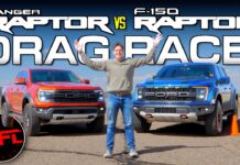 Video: Can the New 2024 Ford Ranger Raptor Beat an F-150 Raptor In a Drag Race? 2024 ford ranger raptor f-150 drag race ecoboost turbo v6 comparison review
