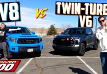 Is the New 2025 Toyota Tundra Twin-turbo V6 That Much More Efficient Than an Old V8? Denver 100 MPG Loop 2025 2019 toyota tundra trd pro v8 v6 denver 100 mpg loop comparison