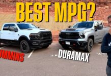 Video: Can the New 2025 Ram Cummins Diesel 8-Speed Beat a 2025 Chevy Duramax V8 in Roadtrip MPG? 2025 ram cummins diesel turbo chevy Silverado hd 2500 road trip mpg long haul
