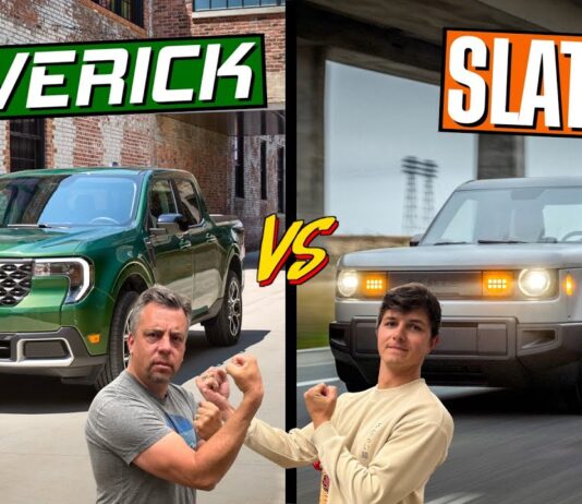 Video: New Slate Truck vs Ford Maverick Compared: One Is Much Better Than the Other! 2027 slate truck 2025 ford maverick hyundai Santa Cruz telo mt1 pickup comparison