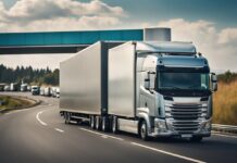 How Advanced Safety Features in Trucks Reduce Accident Liability futuristic semi-truck and trailer