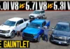 V8 Rumble: 2025 Ford F-150 vs. Chevy Silverado vs. 2026 Ram 1500 on the Ike Gauntlet V8 Ike Gauntlet: Ford F-150 vs. Chevy Silverado 1500 vs. Ram 1500