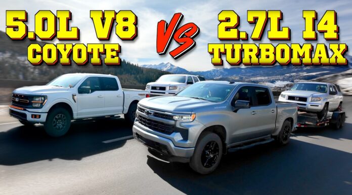 Video: Can a 4-Cylinder Turbo Chevy Silverado Tow Better Than a V8 Ford F-150? 2026 chevy silverado 1500 ford f-150 v8 turbo ike gauntlet towing test comparison review