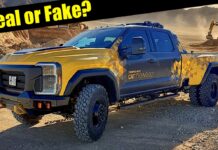 This Caterpillar Pickup Truck Is Real, But It’s Just a Rebadged Ford F-450 Dually ford f-450 caterpillar ai assistant expocon 2026 super duty cat