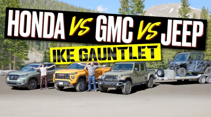 And the Best Towing Midsize Truck Is…? GMC vs Jeep vs Honda vs Ike Gauntlet Honda Ridgeline vs GMC Canyon vs Jeep Gladiator Ike Gauntlet