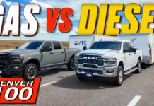 Video: Are High Diesel Prices Killing the Diesel Truck Sales? Ram HD Cummins vs HEMI V8 Denver 100 Towing MPG Loop 2026 ram hd cummins hemi v8 denver 100 mpg loop towing comparison trailer