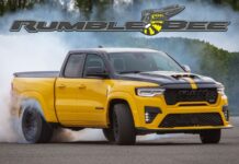 The 2027 Ram 1500 Revives the Rumble Bee As a Whole Family of Street Trucks: Which One Would You Buy? 2027 Ram 1500 Rumble Bee SRT smoke