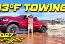 I Toast the 777-HP 2027 Ram TRX on the HOTTEST Day of the Year Towing My Boat: Video Review 2027 ram trx towing trailer boat vacation