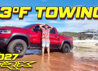 I Toast the 777-HP 2027 Ram TRX on the HOTTEST Day of the Year Towing My Boat: Video Review 2027 ram trx towing trailer boat vacation