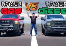 Video: Is the New 2027 Ram Power Wagon Cummins Any Quicker Than a Gas One in a Drag Race? 2027 ram power wagon gas vs diesel cummins drag race