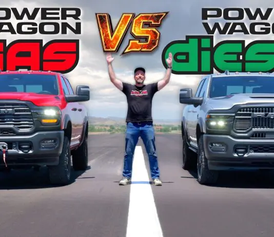 Video: Is the New 2027 Ram Power Wagon Cummins Any Quicker Than a Gas One in a Drag Race? 2027 ram power wagon gas vs diesel cummins drag race
