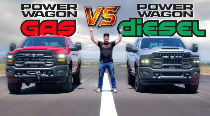 Video: Is the New 2027 Ram Power Wagon Cummins Any Quicker Than a Gas One in a Drag Race? 2027 ram power wagon gas vs diesel cummins drag race